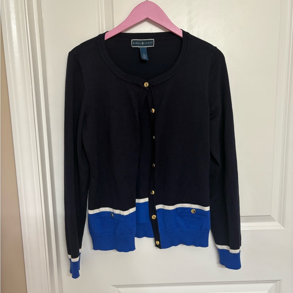 Karen Scott Blue Cardigan